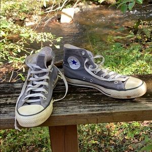 Gray Converse Hightop sneakers W8 M6